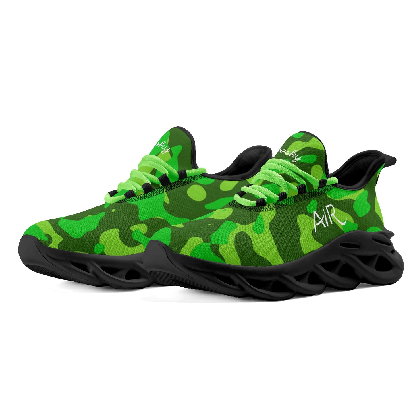 meeshy AIR Athletic Sneaker - Lime Green Camouflage - Herren Sneaker JLR Design
