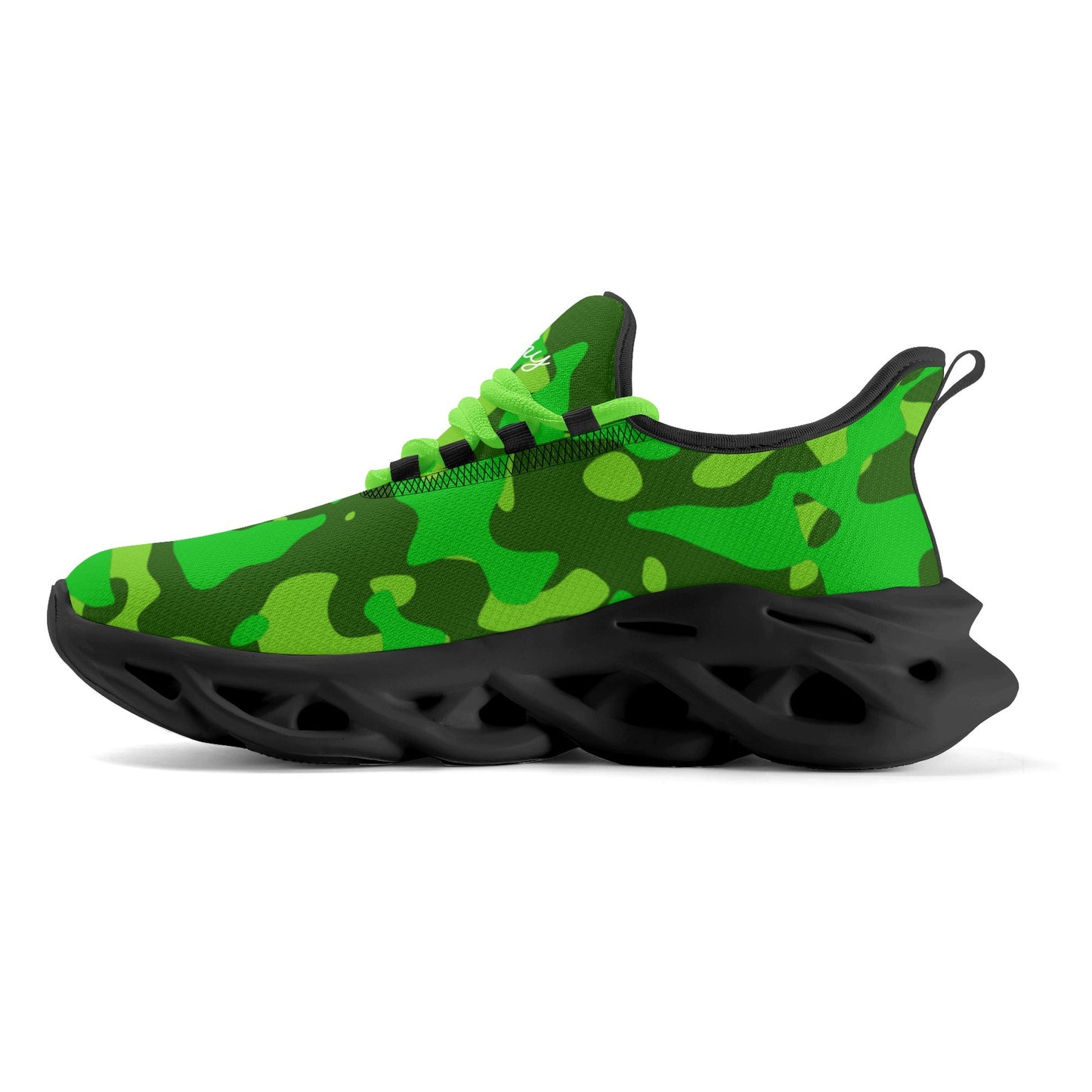 meeshy AIR Athletic Sneaker - Lime Green Camouflage - Herren Sneaker JLR Design