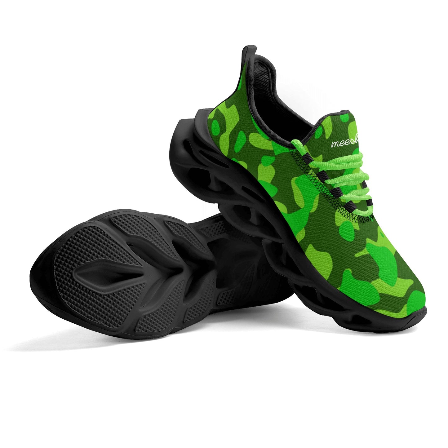 meeshy AIR Athletic Sneaker - Lime Green Camouflage - Herren Sneaker JLR Design