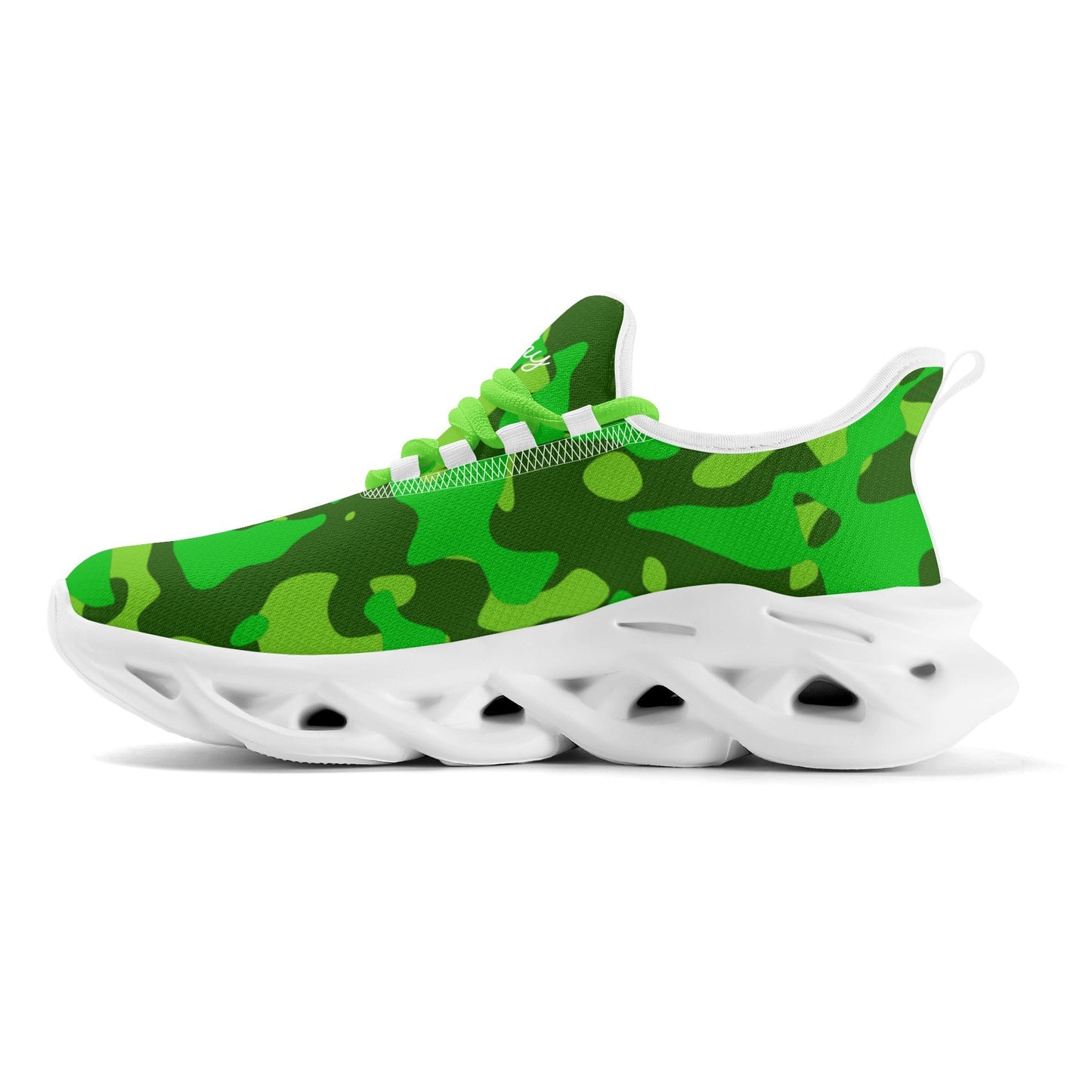 meeshy AIR Athletic Sneaker - Lime Green Camouflage - Herren Sneaker JLR Design