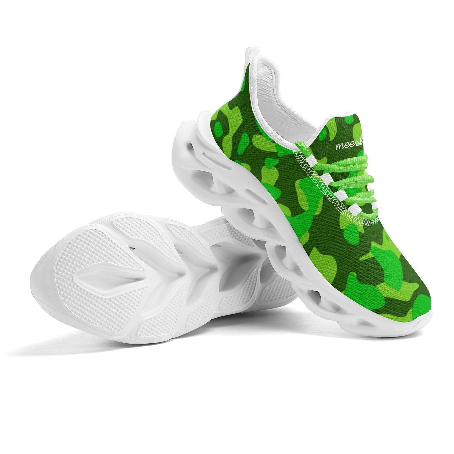 meeshy AIR Athletic Sneaker - Lime Green Camouflage - Herren Sneaker JLR Design