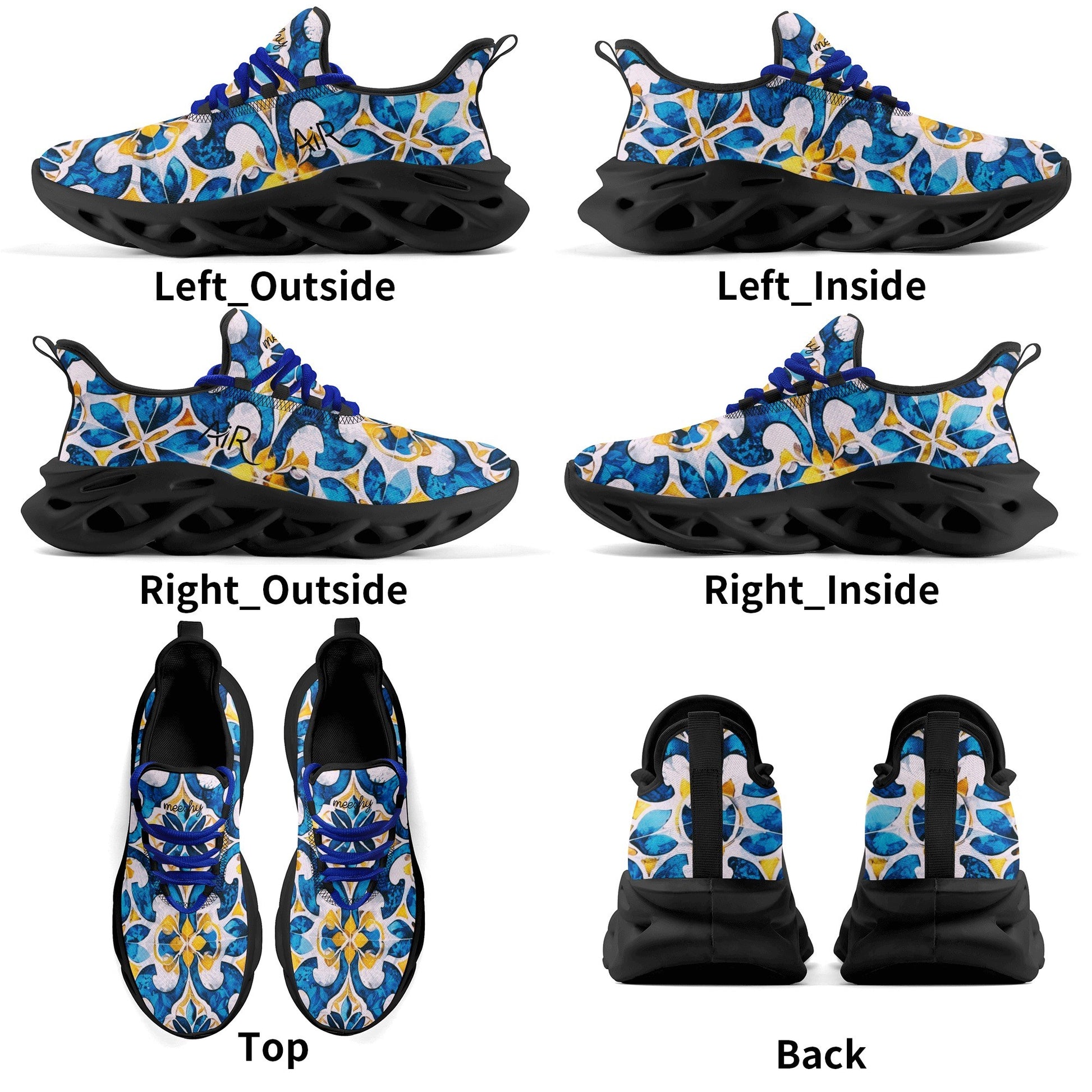 meeshy AIR Athletic Sneaker - Mediterranean Tile v1 - Damen Sneaker JLR Design