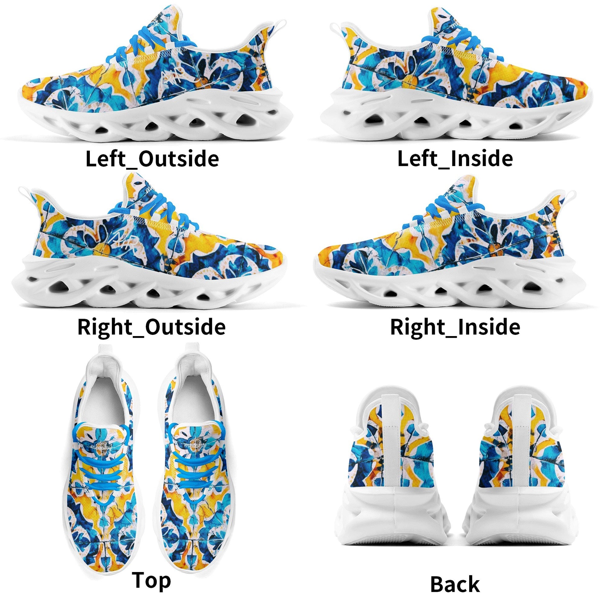 meeshy AIR Athletic Sneaker - Mediterranean Tile v2 - Damen Sneaker JLR Design
