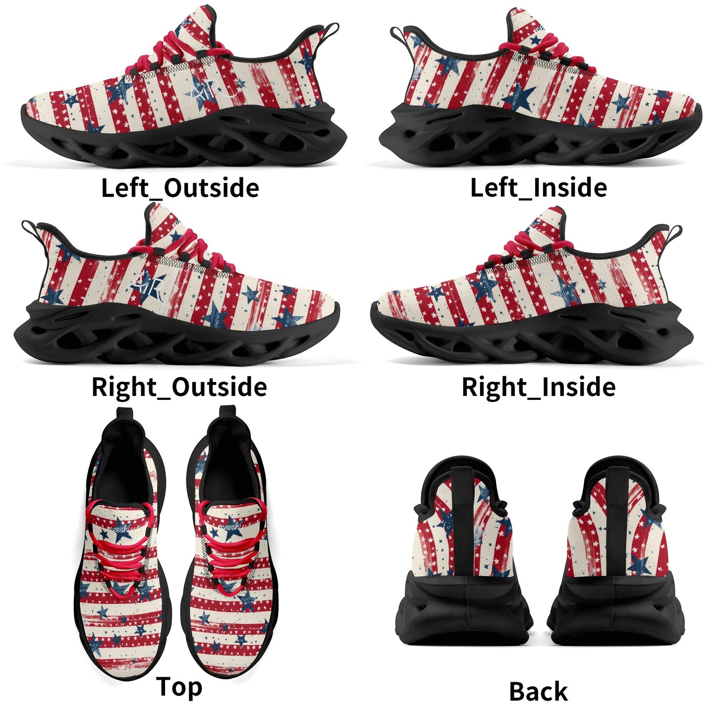 meeshy AIR Athletic Sneaker - Patriotic v1 - Damen Sneaker JLR Design