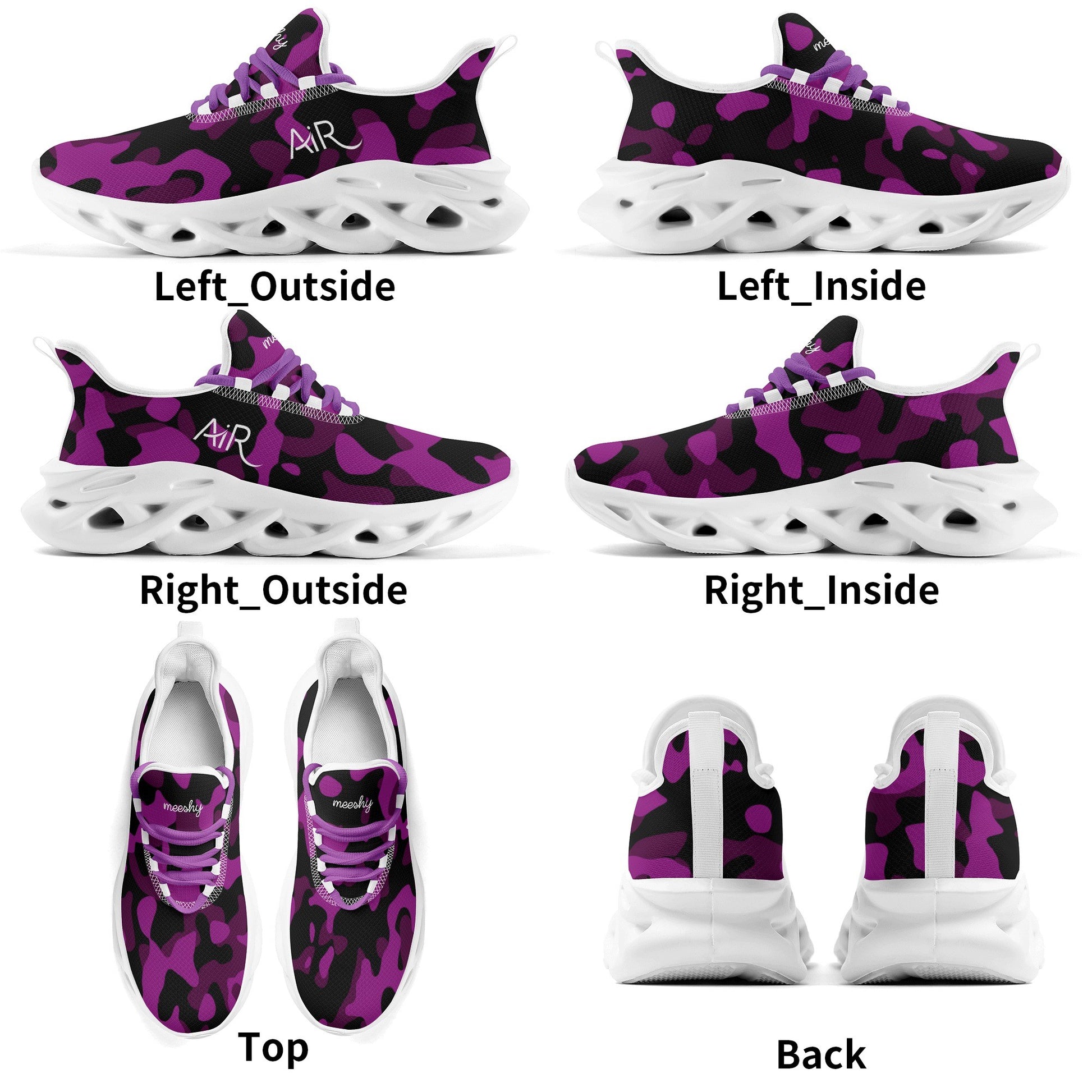 meeshy AIR Athletic Sneaker - Purple Camouflage - Damen Sneaker JLR Design