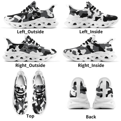meeshy AIR Athletic Sneaker - Schwarz Grau Weiß Camouflage - Damen Sneaker JLR Design
