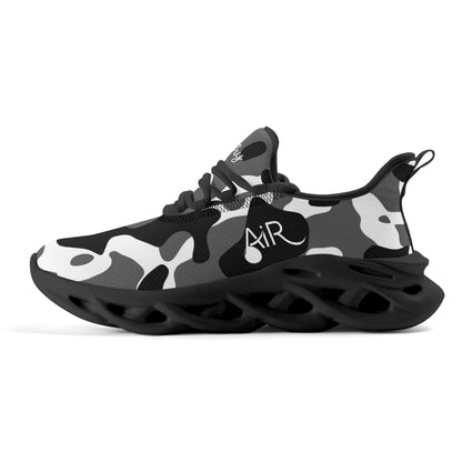 meeshy AIR Athletic Sneaker - Schwarz Grau Weiß Camouflage - Damen Sneaker JLR Design