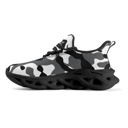 meeshy AIR Athletic Sneaker - Schwarz Grau Weiß Camouflage - Damen Sneaker JLR Design