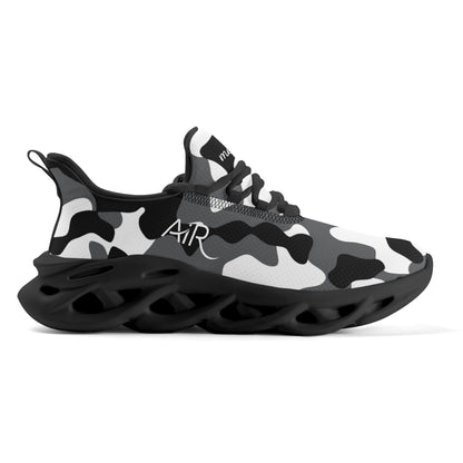 meeshy AIR Athletic Sneaker - Schwarz Grau Weiß Camouflage - Damen Sneaker JLR Design