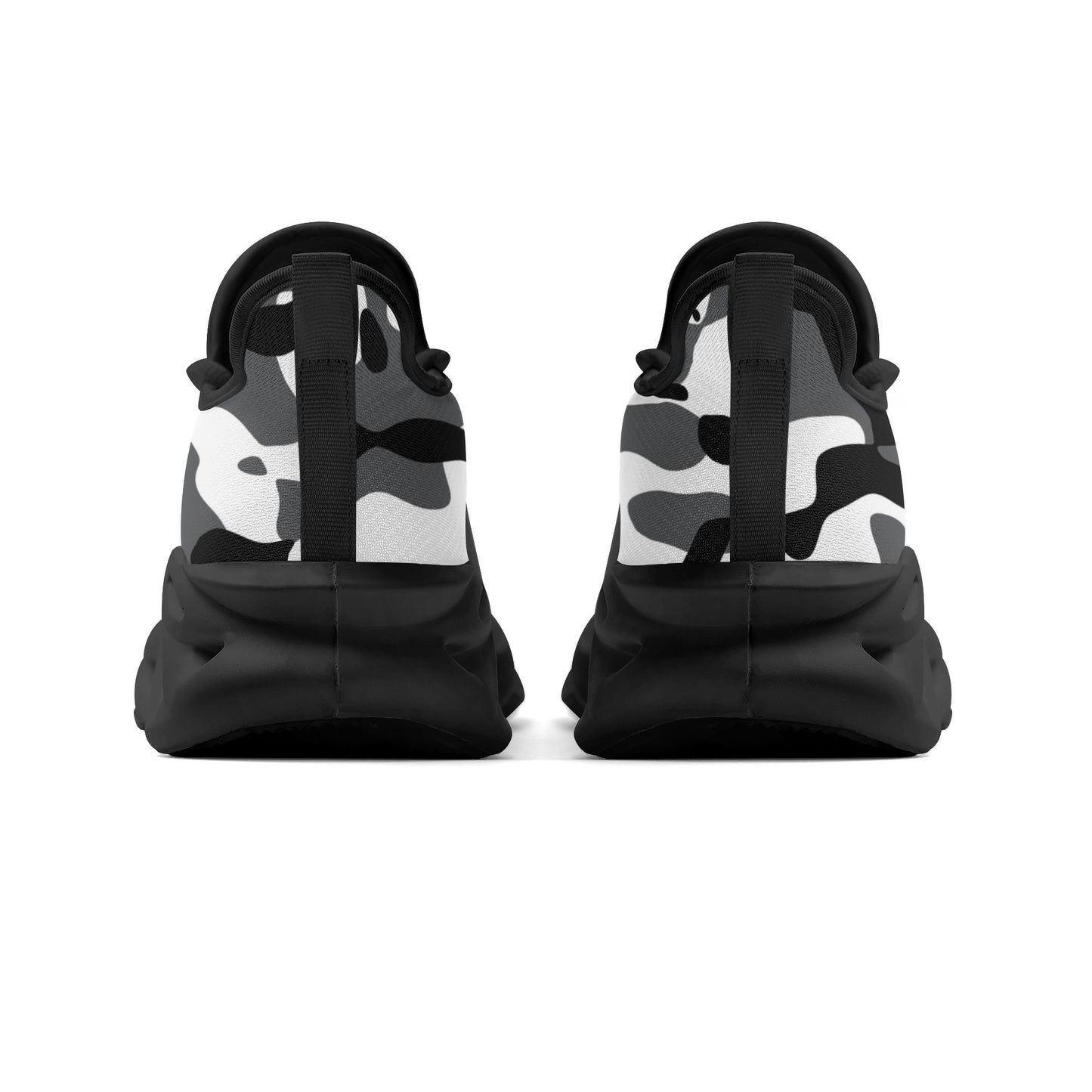 meeshy AIR Athletic Sneaker - Schwarz Grau Weiß Camouflage - Damen Sneaker JLR Design