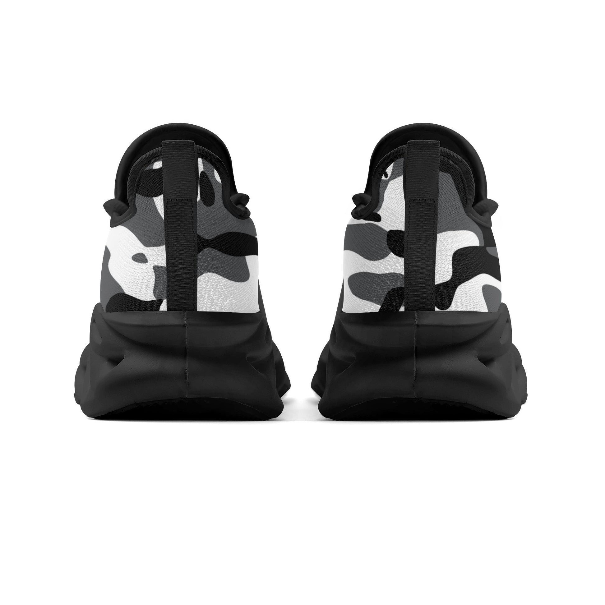 meeshy AIR Athletic Sneaker - Schwarz Grau Weiß Camouflage - Damen Sneaker JLR Design
