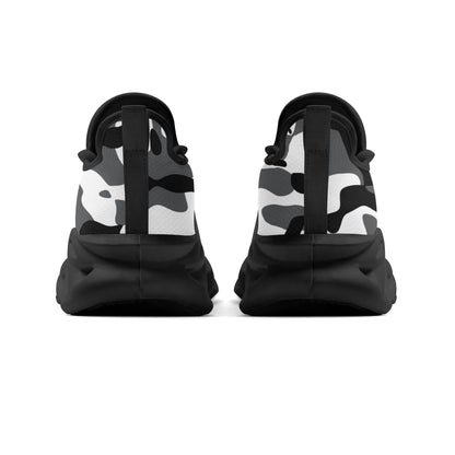 meeshy AIR Athletic Sneaker - Schwarz Grau Weiß Camouflage - Damen Sneaker JLR Design