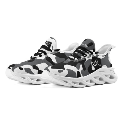 meeshy AIR Athletic Sneaker - Schwarz Grau Weiß Camouflage - Damen Sneaker JLR Design