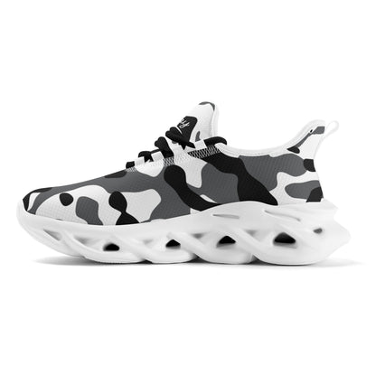 meeshy AIR Athletic Sneaker - Schwarz Grau Weiß Camouflage - Damen Sneaker JLR Design