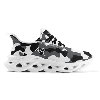meeshy AIR Athletic Sneaker - Schwarz Grau Weiß Camouflage - Damen Sneaker JLR Design