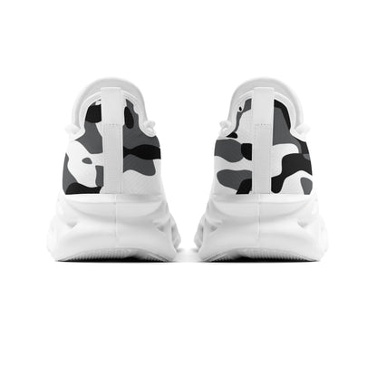 meeshy AIR Athletic Sneaker - Schwarz Grau Weiß Camouflage - Damen Sneaker JLR Design