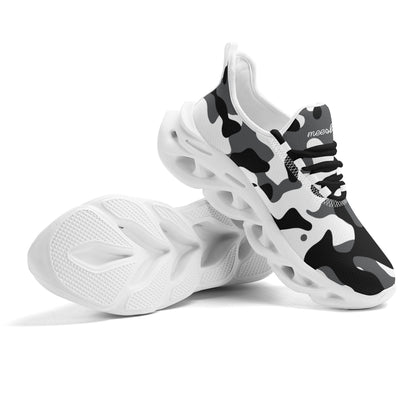 meeshy AIR Athletic Sneaker - Schwarz Grau Weiß Camouflage - Damen Sneaker JLR Design