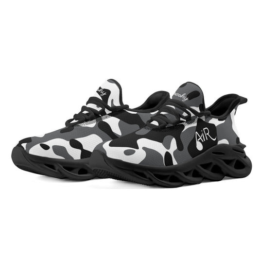 meeshy AIR Athletic Sneaker - Schwarz Grau Weiß Camouflage - Herren Sneaker JLR Design