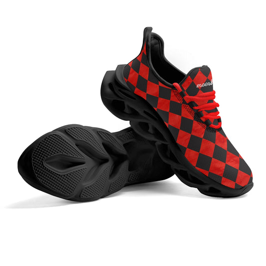 meeshy AIR Athletic Sneaker - Schwarz Rot kariert - Damen Sneaker JLR Design
