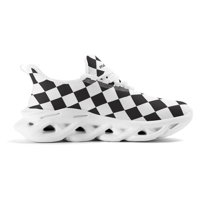 meeshy AIR Athletic Sneaker - Schwarz Weiß kariert - Damen Sneaker JLR Design