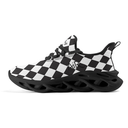meeshy AIR Athletic Sneaker - Schwarz Weiß kariert - Damen Sneaker JLR Design
