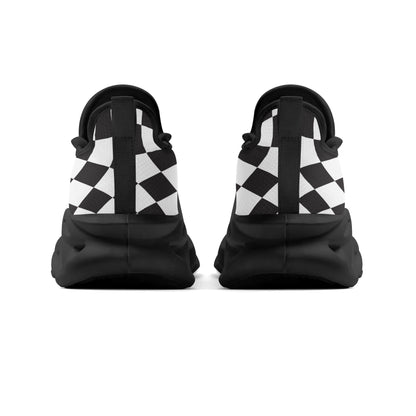 meeshy AIR Athletic Sneaker - Schwarz Weiß kariert - Damen Sneaker JLR Design