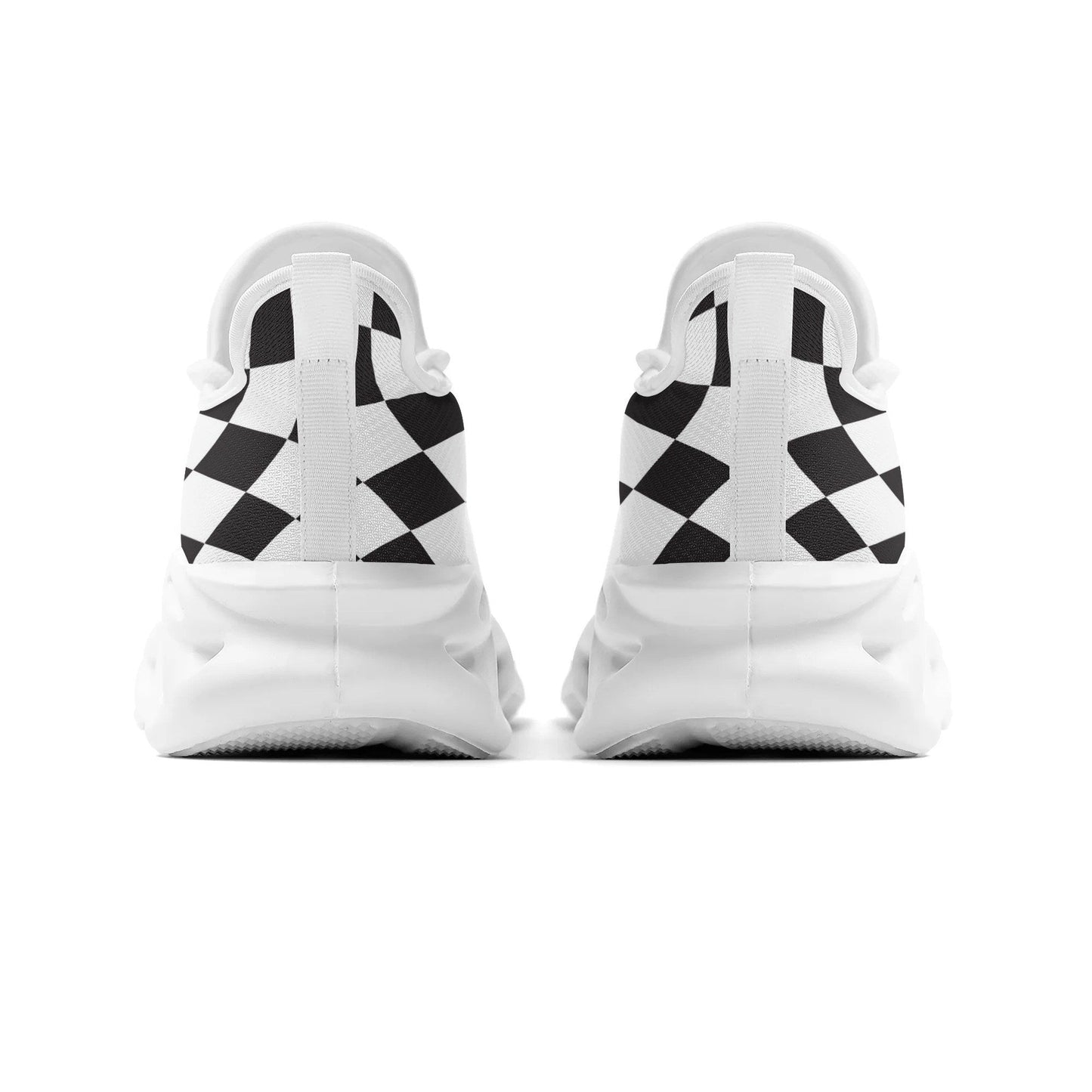 meeshy AIR Athletic Sneaker - Schwarz Weiß kariert - Damen Sneaker JLR Design