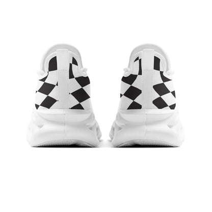 meeshy AIR Athletic Sneaker - Schwarz Weiß kariert - Damen Sneaker JLR Design