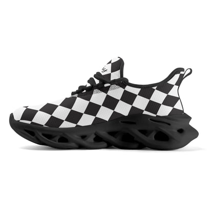 meeshy AIR Athletic Sneaker - Schwarz Weiß kariert - Damen Sneaker JLR Design