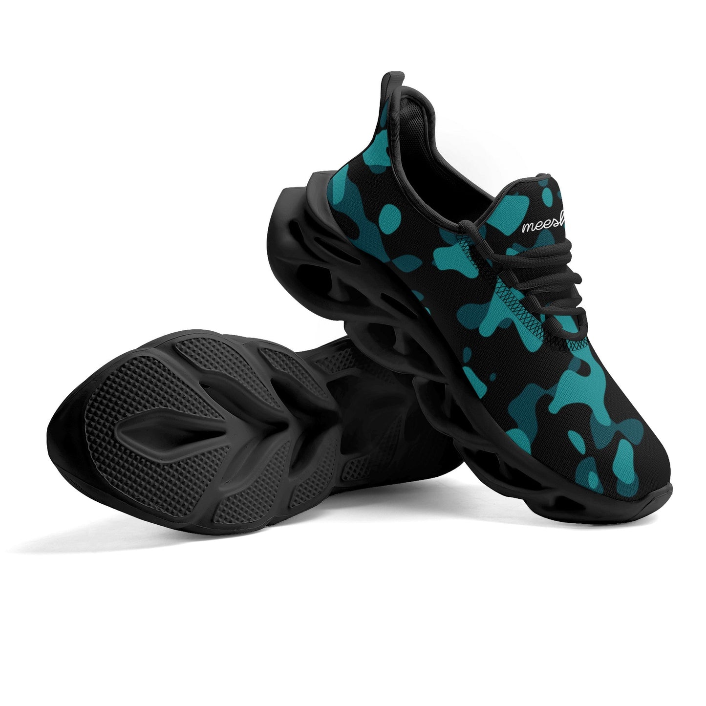 meeshy AIR Athletic Sneaker - Türkis Camouflage - Damen Sneaker JLR Design