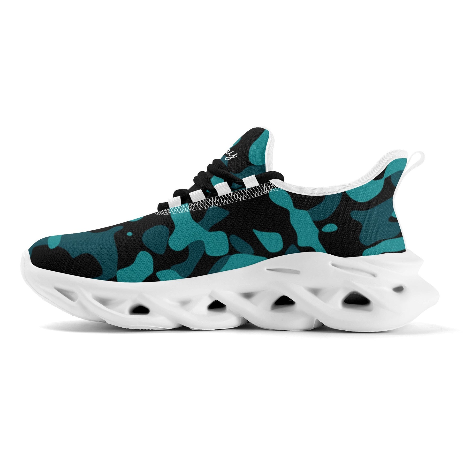 meeshy AIR Athletic Sneaker - Türkis Camouflage - Damen Sneaker JLR Design