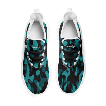 meeshy AIR Athletic Sneaker - Türkis Camouflage - Damen Sneaker JLR Design