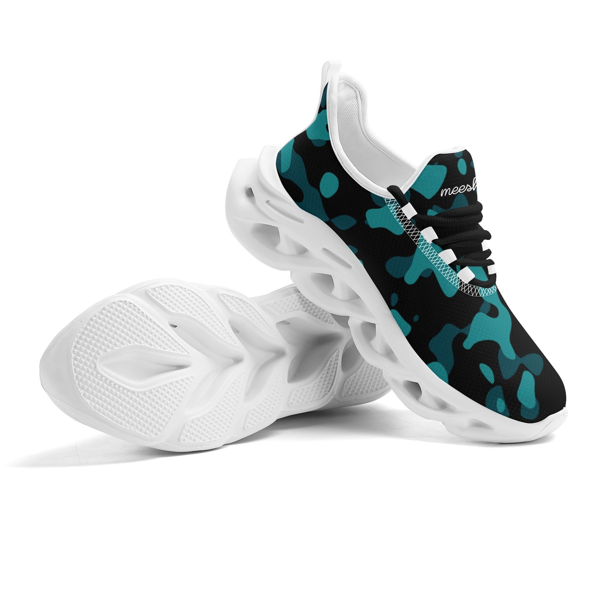 meeshy AIR Athletic Sneaker - Türkis Camouflage - Damen Sneaker JLR Design