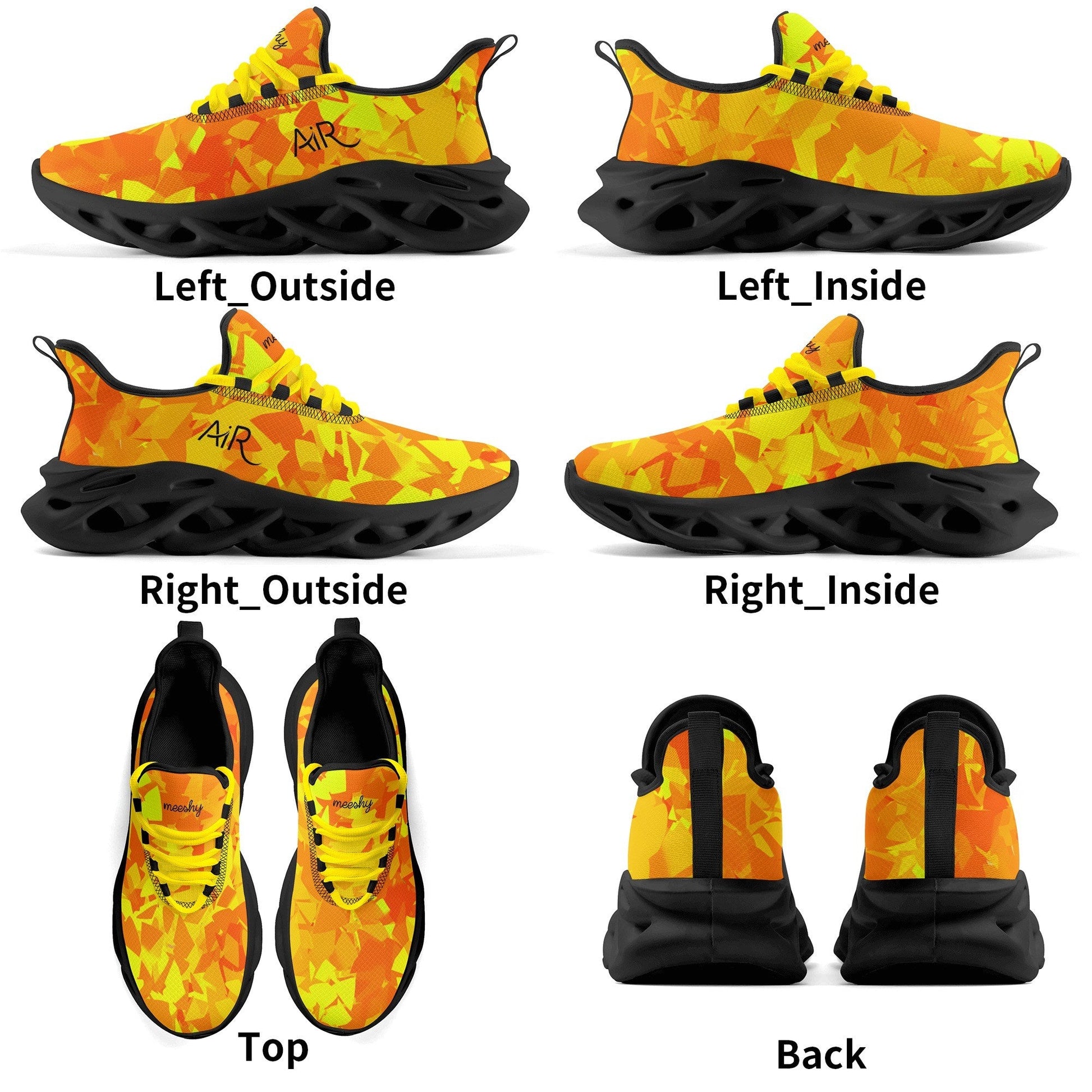 meeshy AIR Athletic Sneaker - Yellow Crystal - Damen Sneaker JLR Design