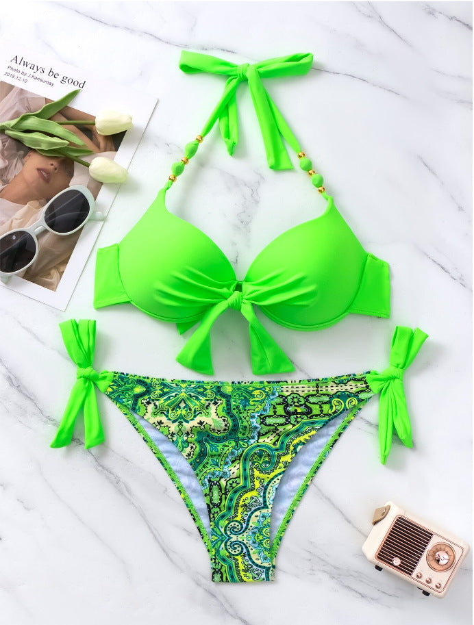 Mehrfarbiges Bikini Set mit Schleifen Bikini mit Schleife JLR Design