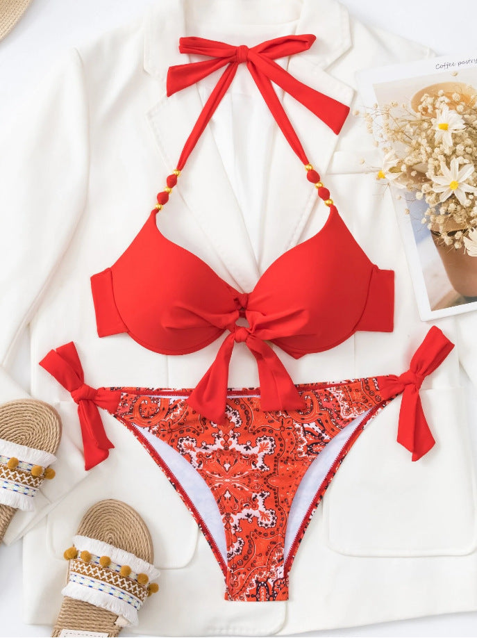 Mehrfarbiges Bikini Set mit Schleifen Bikini mit Schleife JLR Design
