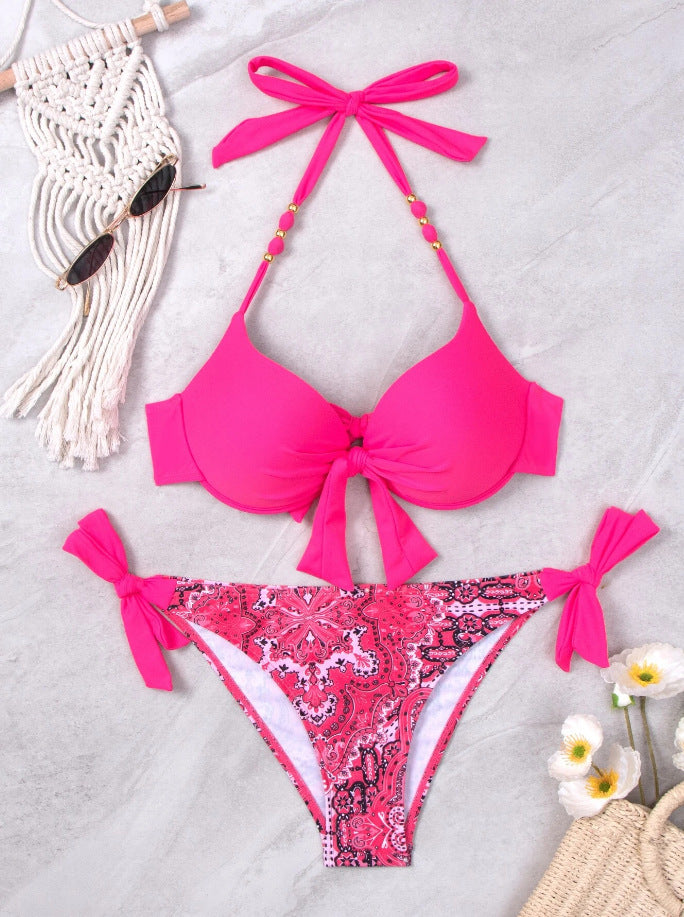 Mehrfarbiges Bikini Set mit Schleifen Bikini mit Schleife JLR Design