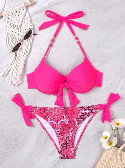 mehrfarbiges-bikini-set-mit-schleifen-bikini-mit-schleife-jlr-design-72639 - JLR Design