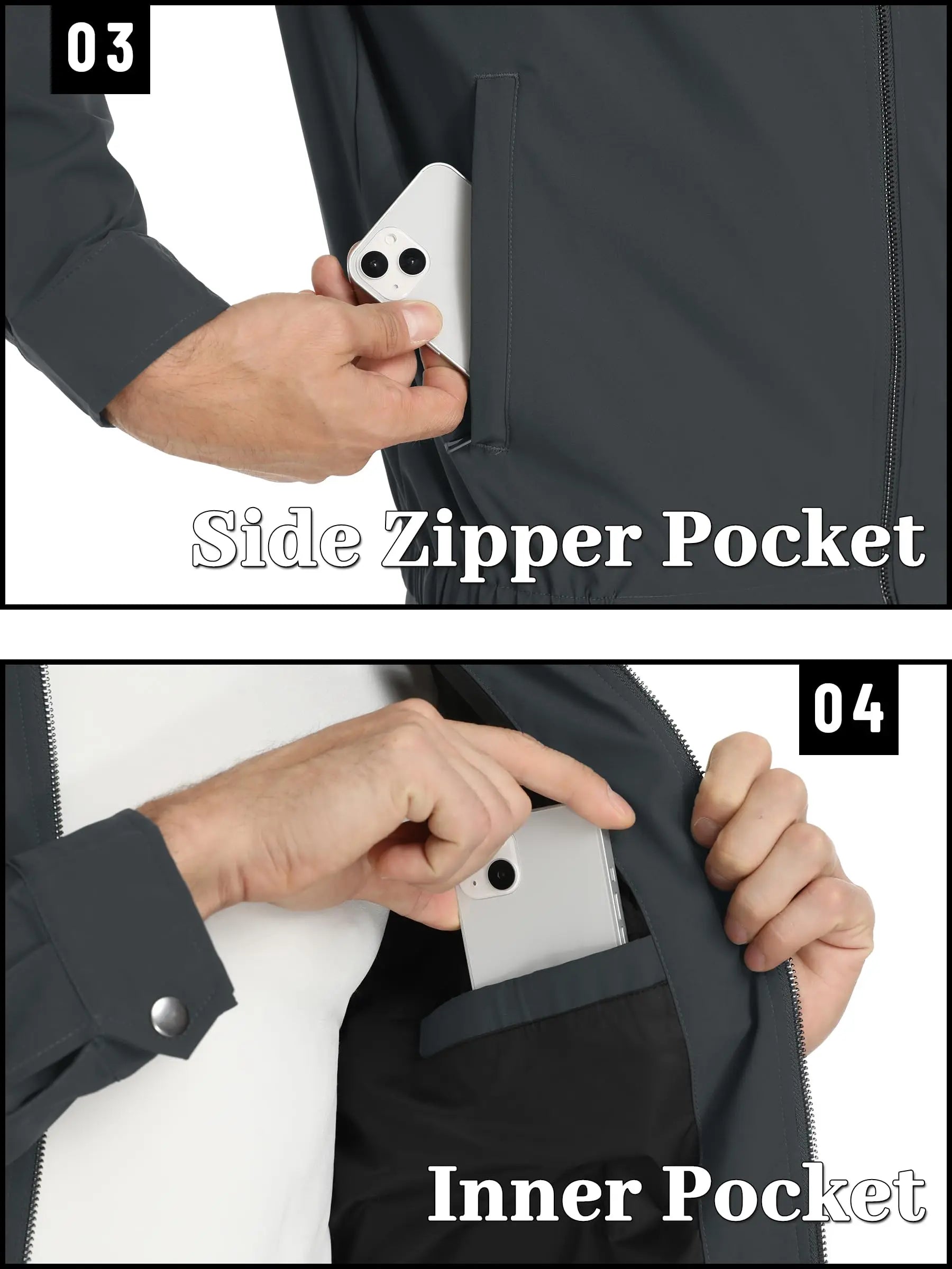 Moderne Herren-Freizeitjacke im Tunic-Stil Bomberjacke JLR Design