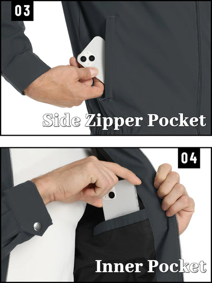 Moderne Herren-Freizeitjacke im Tunic-Stil Bomberjacke JLR Design