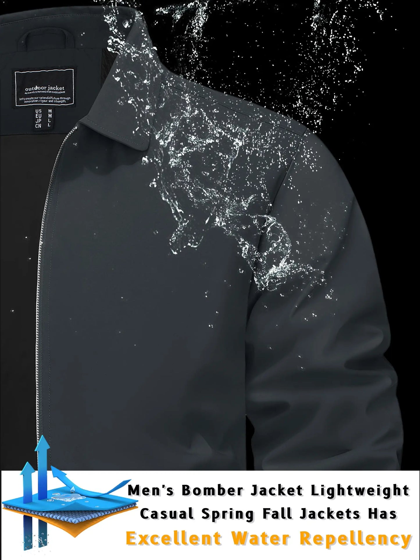 Moderne Herren-Freizeitjacke im Tunic-Stil Bomberjacke JLR Design