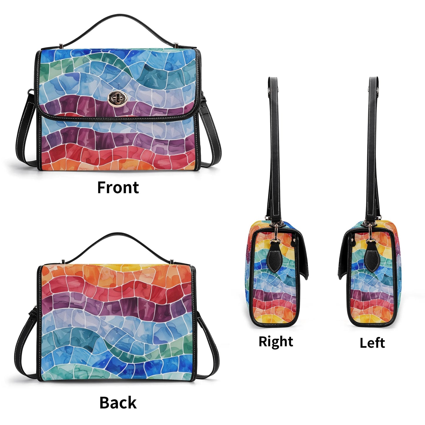 Mosaic Regenbogen Satchel Bag Umhängetasche Umhängetasche JLR Design