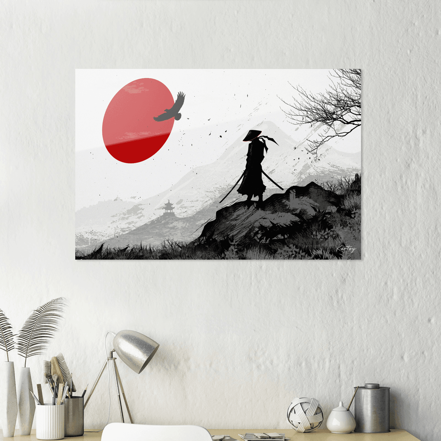 Mountain Samurai Acyl+Alu Verbund 24.99 Acryl, Acyl+Alu Verbund, Aluminium., Japan, Poster, Samurai JLR Design