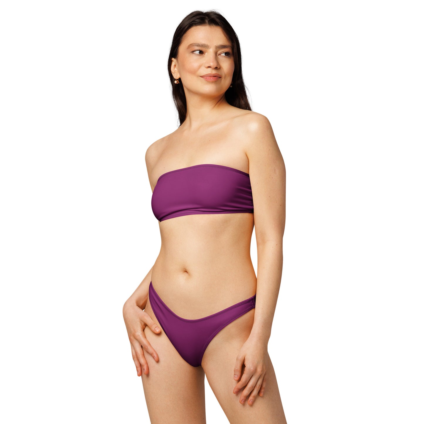 nachhaltiger-bandeau-bikini-aubergine-recyceltes-material-mit-allover-druck-bikini-jlr-design-2 - JLR Design