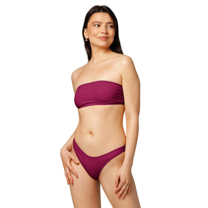 nachhaltiger-bandeau-bikini-burgundy-recyceltes-material-mit-allover-druck-bikini-jlr-design-2 - JLR Design