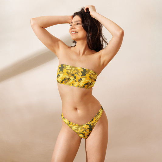 nachhaltiger-bandeau-bikini-yellow-camouflage-v1-recyceltes-material-mit-allover-druck-bikini-jlr-design-1 - JLR Design