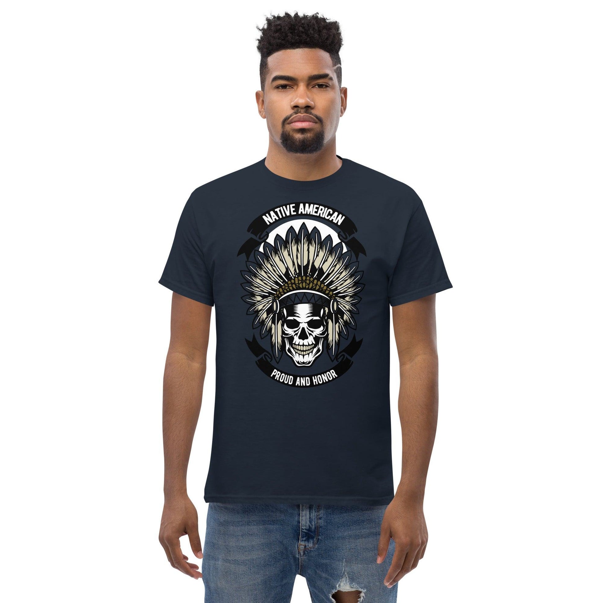 Native American Skull Herren-T-Shirt T-Shirt 29.99 American, Herren, Native, Skull, T-Shirt JLR Design