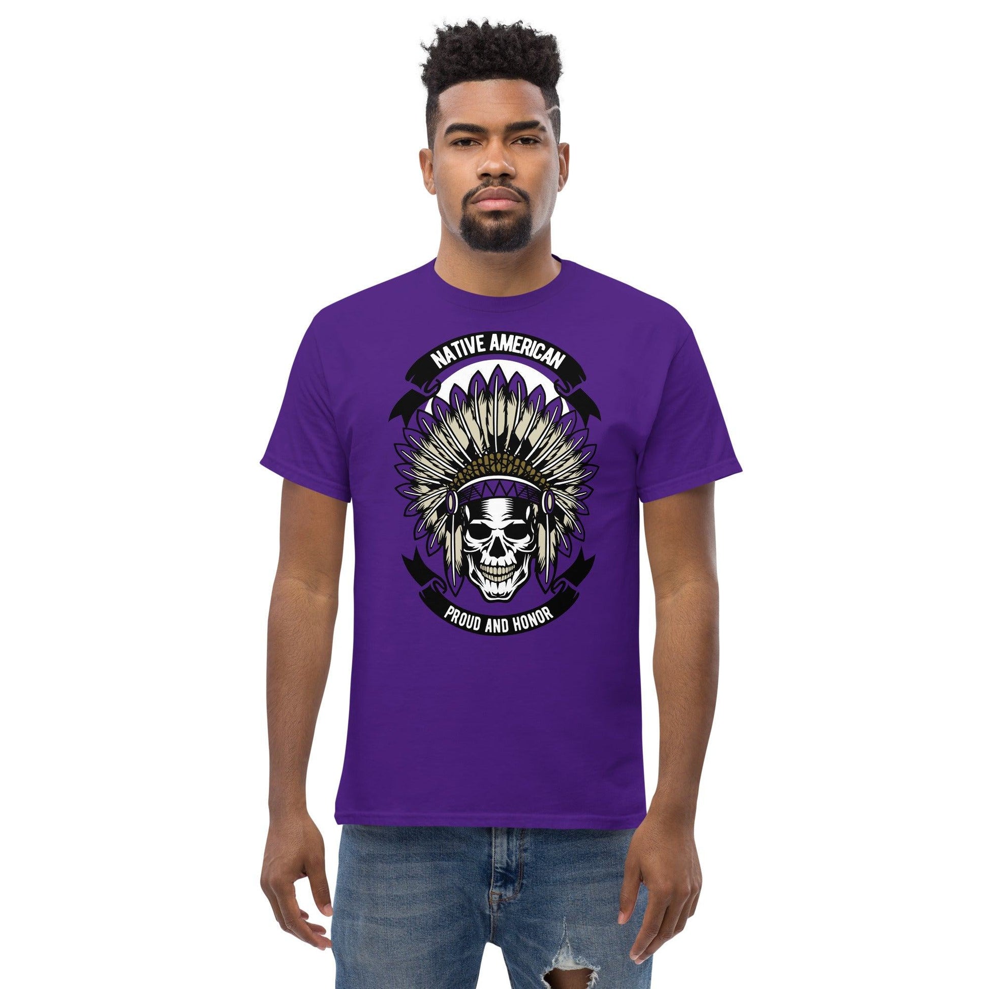 Native American Skull Herren-T-Shirt T-Shirt 29.99 American, Herren, Native, Skull, T-Shirt JLR Design