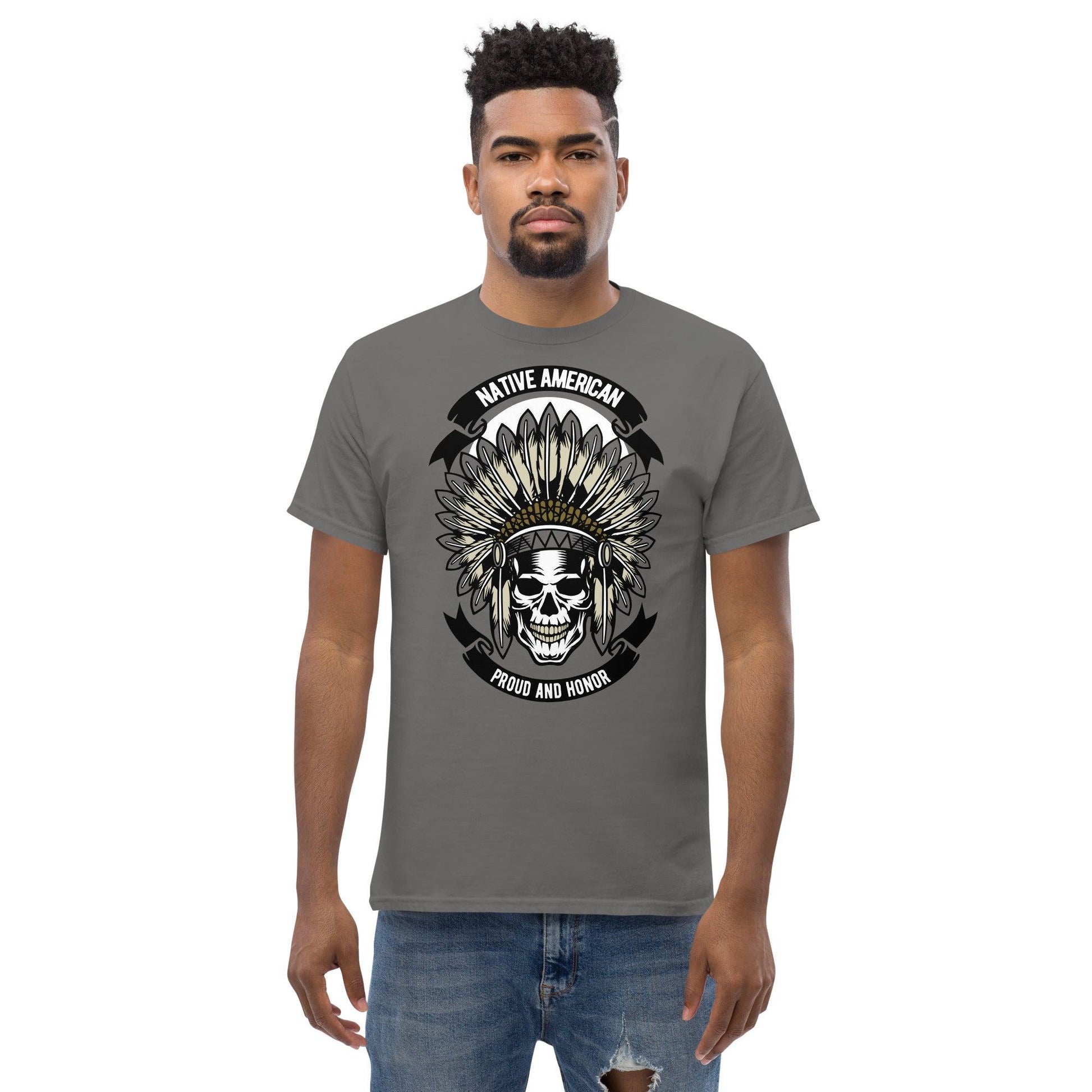 Native American Skull Herren-T-Shirt T-Shirt 29.99 American, Herren, Native, Skull, T-Shirt JLR Design