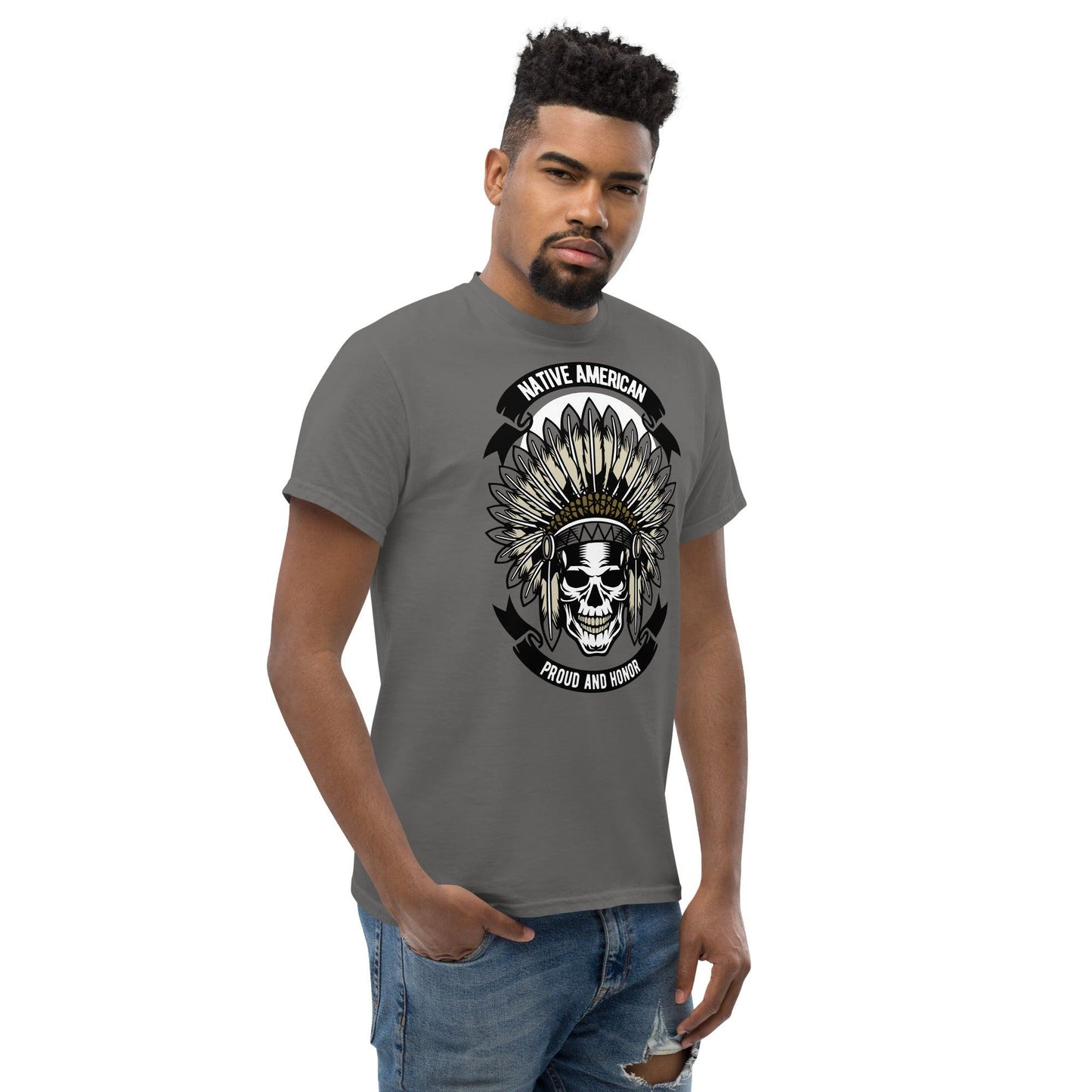 Native American Skull Herren-T-Shirt T-Shirt 29.99 American, Herren, Native, Skull, T-Shirt JLR Design